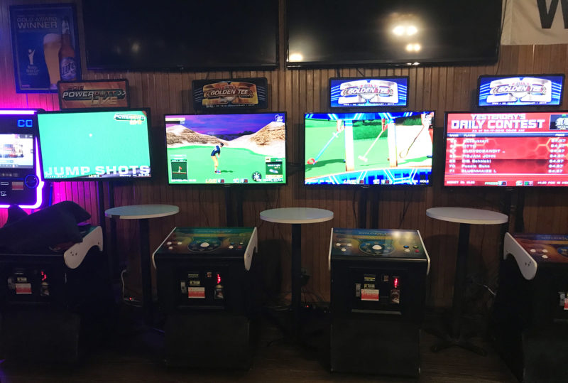 Golden Tee machines in bar